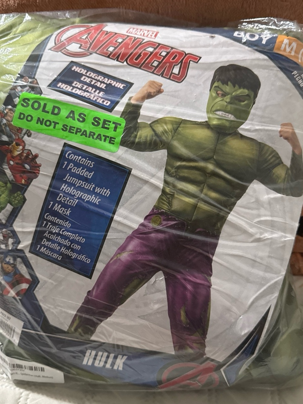 Hulk Avengers costume for kids size M (8-10)
